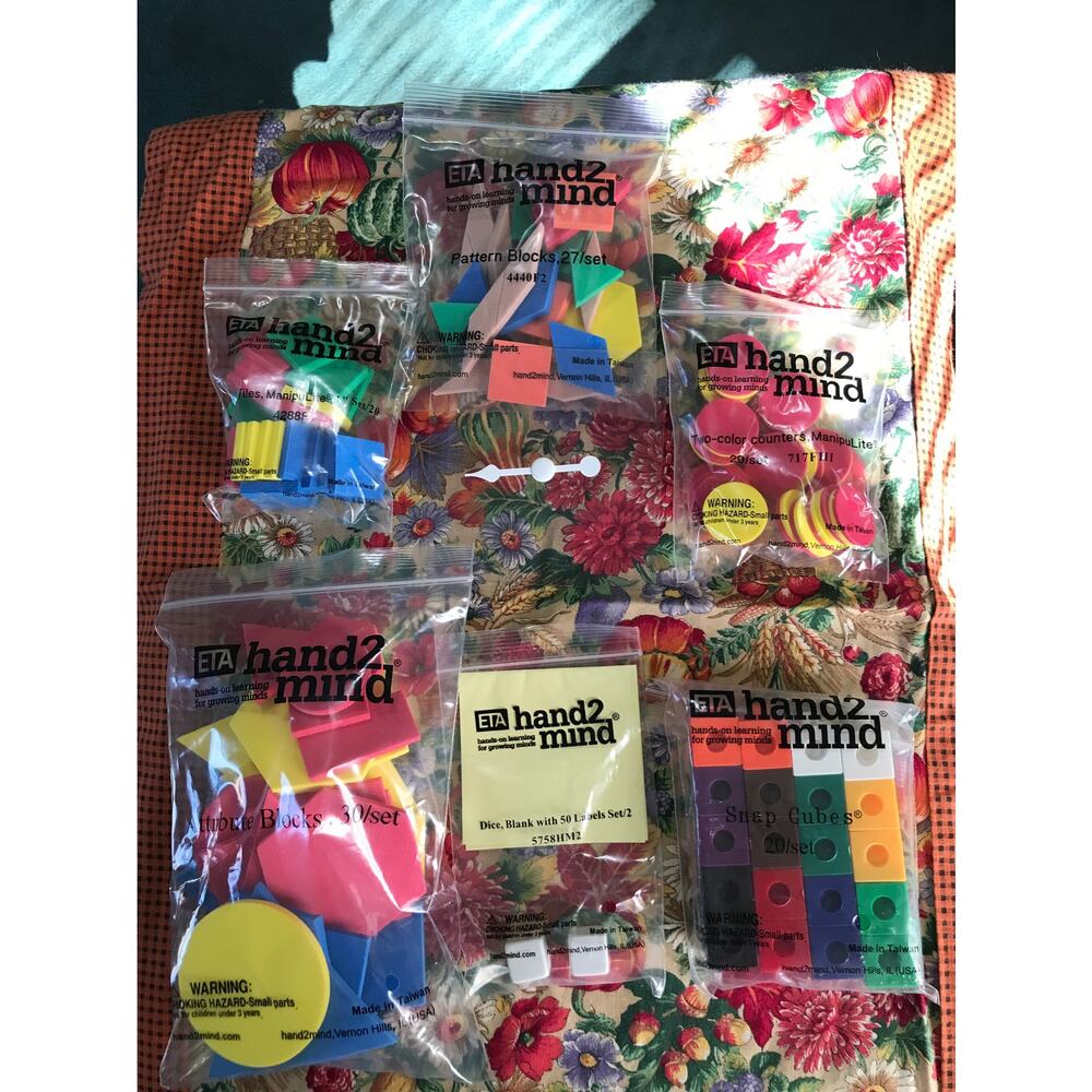 Hand2Mind Math Manipulative Lot Snap‎ Cubes Tiles Money